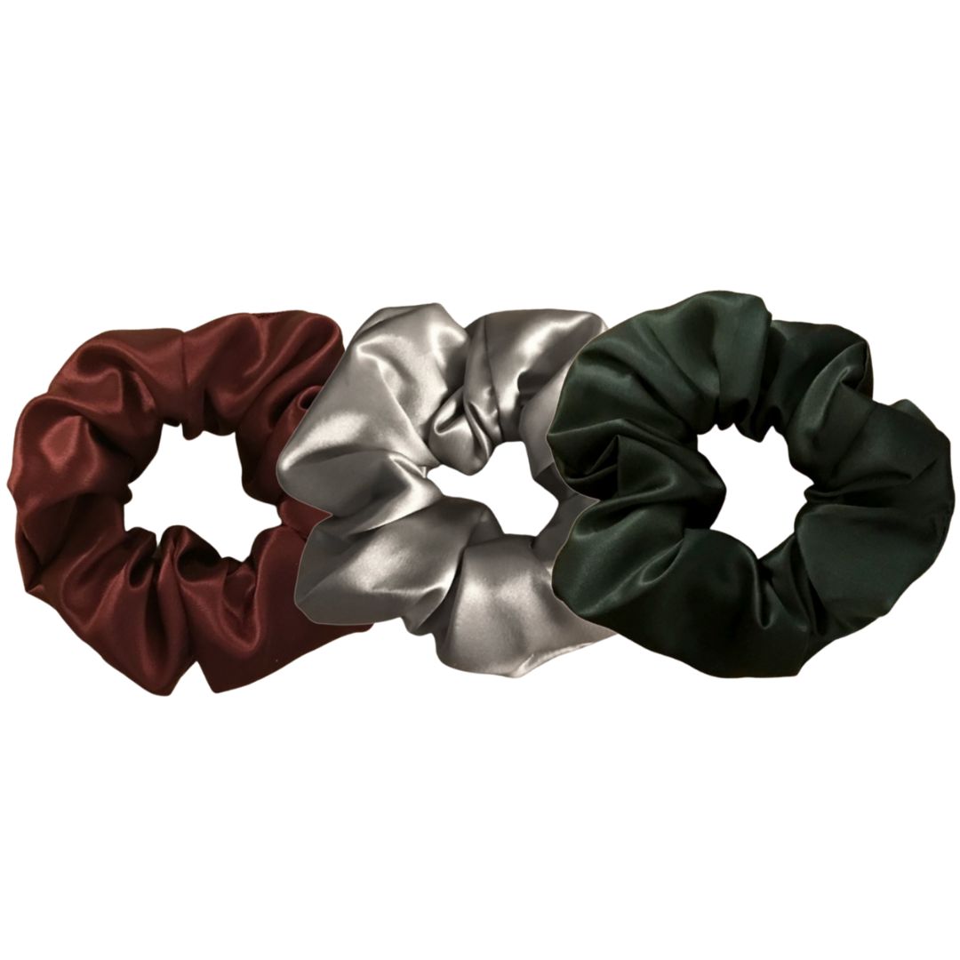 Pack of 3 large silk scrunchies - 22 mommes